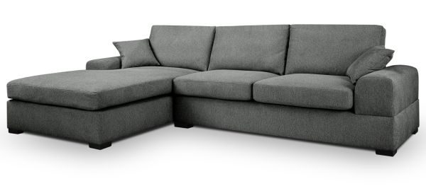 Sofa Novana in grau Strukturstoff Ecksofa 5-Sitzer 308 x 186 cm