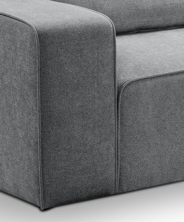 Sofa Pargola in grau Webstoff Ecksofa 4-Sitzer 305 x 281 cm