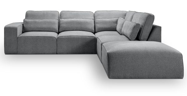 Sofa Pargola in grau Webstoff Ecksofa 4-Sitzer 305 x 281 cm