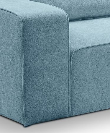 Sofa Pargola in hellblau Webstoff Ecksofa 4-Sitzer 305 x 281 cm