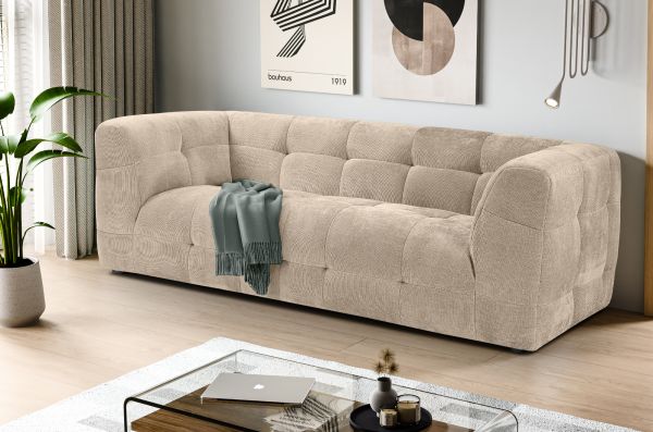 Sofa Astaro in beige Strukturstoff 2,5-Sitzer 217 cm