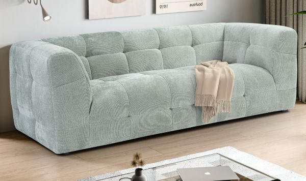 Sofa Astaro in mintblau Strukturstoff 2,5-Sitzer 217 cm