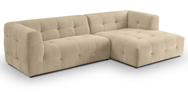 Sofa Astaro in beige Webstoff Ecksofa 5-Sitzer 292 x 161 cm