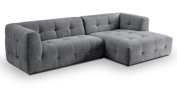 Sofa Astaro in grau Webstoff Ecksofa 5-Sitzer 292 x 161 cm