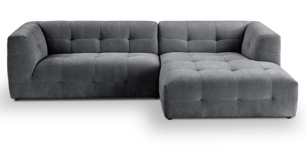 Sofa Astaro in grau Webstoff Ecksofa 5-Sitzer 292 x 161 cm