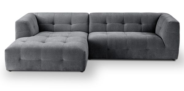 Sofa Astaro in grau Webstoff Ecksofa 5-Sitzer 292 x 161 cm