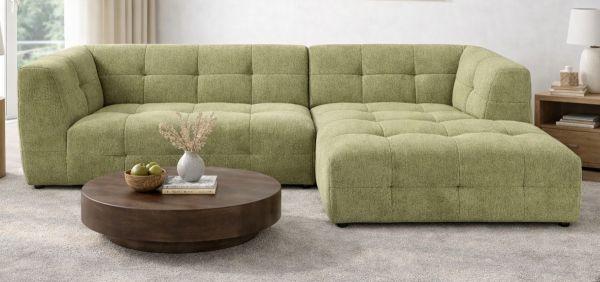 Sofa Astaro in gr�n Webstoff Ecksofa 5-Sitzer 292 x 161 cm