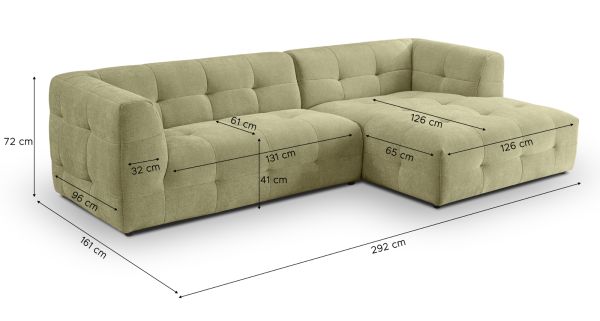 Sofa Astaro in gr�n Webstoff Ecksofa 5-Sitzer 292 x 161 cm