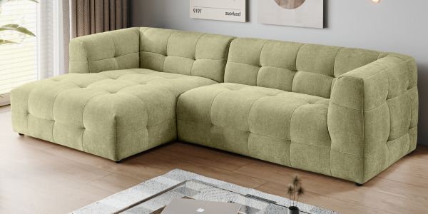 Sofa Astaro in gr�n Webstoff Ecksofa 5-Sitzer 292 x 161 cm