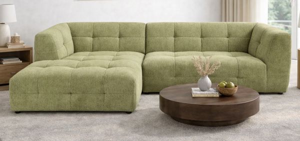 Sofa Astaro in gr�n Webstoff Ecksofa 5-Sitzer 292 x 161 cm