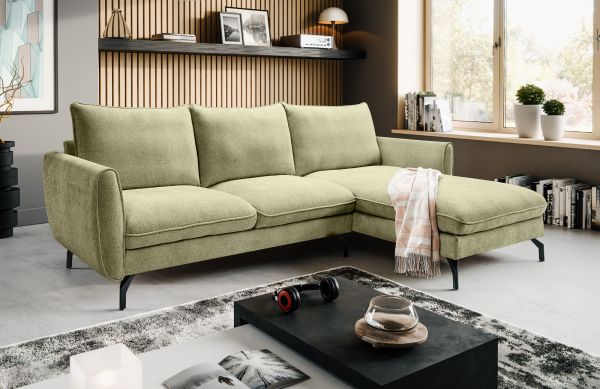 Sofa Palma in gr�n Webstoff Ecksofa 5-Sitzer 259 x 167 cm
