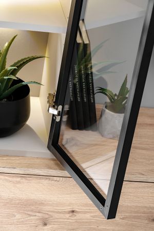 Wohnwand Fancy in Viking Eiche und Kaschmir Schrankwand h�ngend 240 cm inkl. LED, Push-to-Open