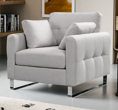 Sessel Alanto in hellgrau Flachgewebe Clubsessel 93 x 94 cm