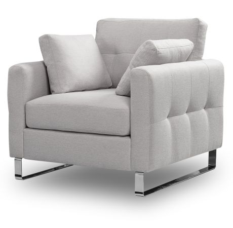 Sessel Alanto in hellgrau Flachgewebe Clubsessel 93 x 94 cm