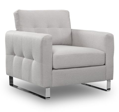 Sessel Alanto in hellgrau Flachgewebe Clubsessel 93 x 94 cm