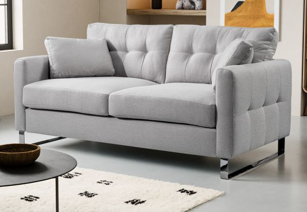 Sofa Alanto in hellgrau Flachgewebe 2-Sitzer 175 cm