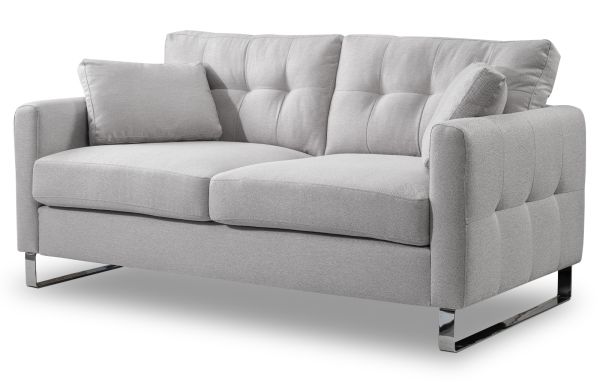 Sofa Alanto in hellgrau Flachgewebe 2-Sitzer 175 cm