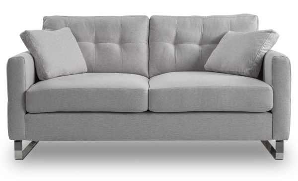 Sofa Alanto in hellgrau Flachgewebe 2-Sitzer 175 cm