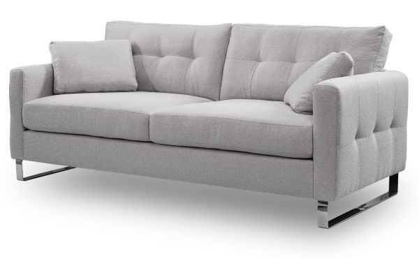 Sofa Alanto in hellgrau Flachgewebe 2,5-Sitzer 203 cm
