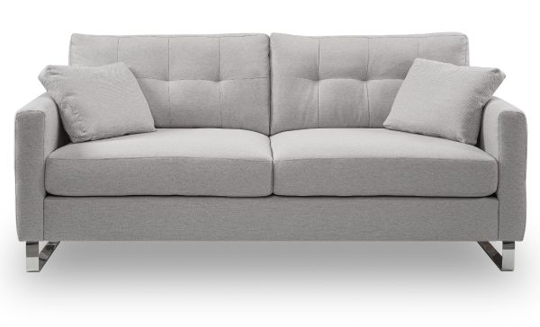 Sofa Alanto in hellgrau Flachgewebe 2,5-Sitzer 203 cm