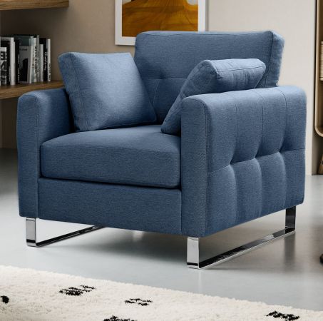 Sessel Alanto in blau Flachgewebe Clubsessel 93 x 94 cm