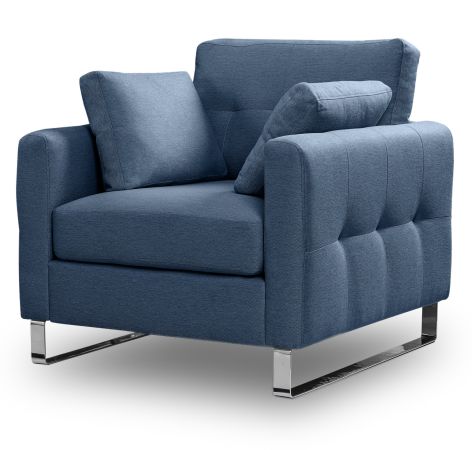 Sessel Alanto in blau Flachgewebe Clubsessel 93 x 94 cm