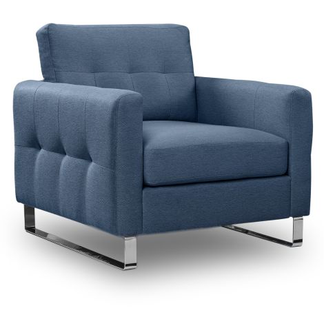 Sessel Alanto in blau Flachgewebe Clubsessel 93 x 94 cm