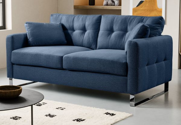 Sofa Alanto in blau Flachgewebe 2-Sitzer 175 cm