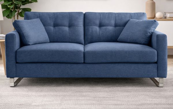 Sofa Alanto in blau Flachgewebe 2,5-Sitzer 203 cm
