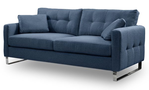 Sofa Alanto in blau Flachgewebe 2,5-Sitzer 203 cm