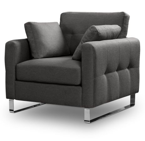 Sessel Alanto in grau Flachgewebe Clubsessel 93 x 94 cm