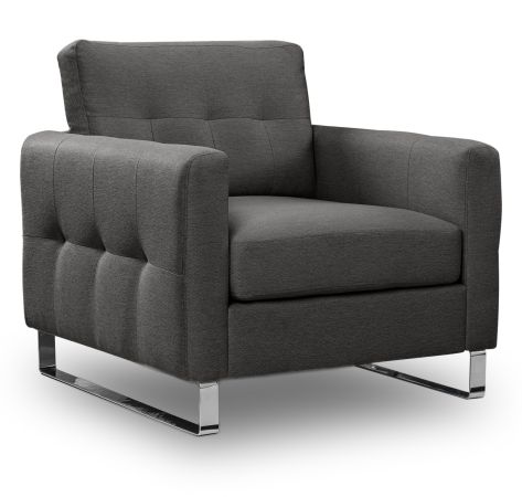 Sessel Alanto in grau Flachgewebe Clubsessel 93 x 94 cm