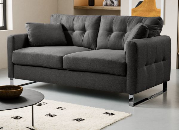 Sofa Alanto in grau Flachgewebe 2-Sitzer 175 cm