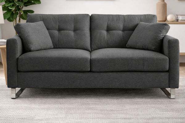 Sofa Alanto in grau Flachgewebe 2-Sitzer 175 cm