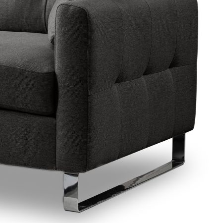 Sofa Alanto in grau Flachgewebe 2-Sitzer 175 cm