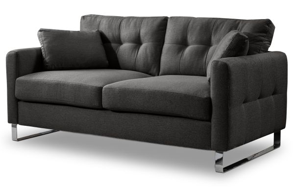 Sofa Alanto in grau Flachgewebe 2-Sitzer 175 cm
