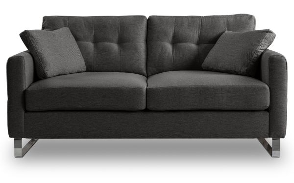 Sofa Alanto in grau Flachgewebe 2-Sitzer 175 cm