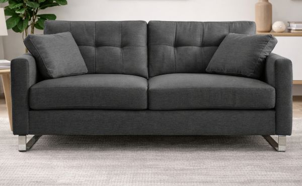 Sofa Alanto in grau Flachgewebe 2,5-Sitzer 203 cm