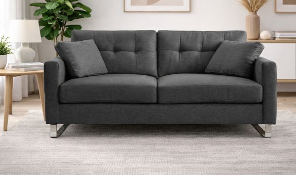 Sofa Alanto in grau Flachgewebe 2,5-Sitzer 203 cm