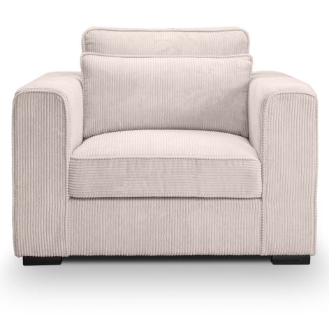 Sessel Canedo in grau-beige Cord Loungesessel 120 cm