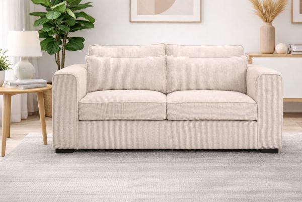 Sofa Canedo in grau-beige Cord Couch 2,5-Sitzer 200 cm