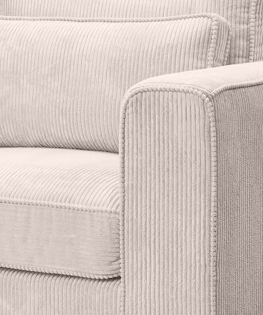Sofa Canedo in grau-beige Cord Couch 3-Sitzer 241 cm