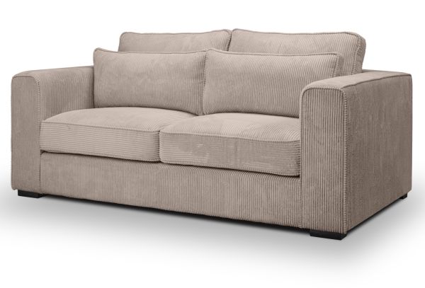 Sofa Canedo in beige-braun Cord Couch 2,5-Sitzer 200 cm