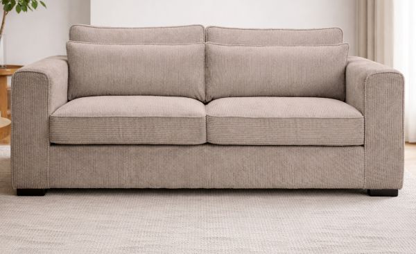 Sofa Canedo in beige-braun Cord Couch 3-Sitzer 241 cm