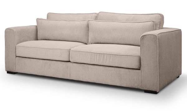 Sofa Canedo in beige-braun Cord Couch 3-Sitzer 241 cm