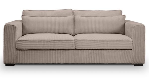 Sofa Canedo in beige-braun Cord Couch 3-Sitzer 241 cm