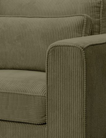 Sessel Canedo in khaki Cord Loungesessel 120 cm