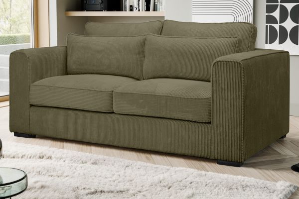 Sofa Canedo in khaki Cord Couch 2,5-Sitzer 200 cm
