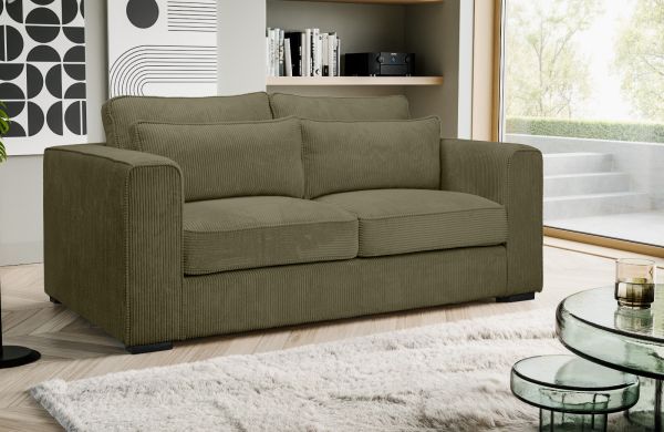 Sofa Canedo in khaki Cord Couch 2,5-Sitzer 200 cm