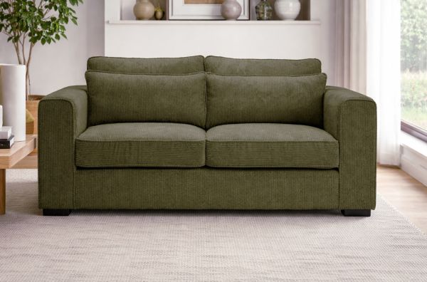 Sofa Canedo in khaki Cord Couch 2,5-Sitzer 200 cm